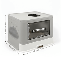 Thumbnail for Enclosed Cat Litter Box with Drawer and One-Way Entry for Odor Control – Spacious and Easy to Clean Litter Box for All Cats