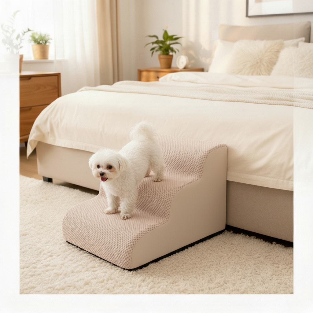 Pet Steps for Dog – Non-Slip Stairs for Bed and Couch – Soft Foam, Machine-Washable, Multiple Sizes Available