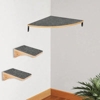 Thumbnail for Wall-Mounted Cat Furniture with Solid Wood Cat Bed and Wide Climbing Steps for Indoor Cats
